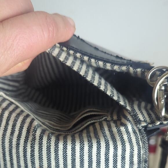 Compact Black Tire Crossbody Bag Upcycled Adjustable Strap - Picture 9 of 15